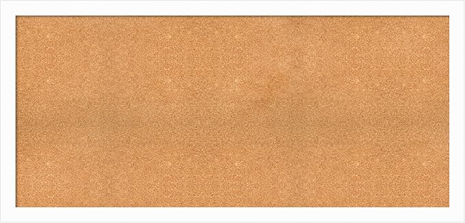 Amanti Art Natural Cork Board for Wall, 29x61 Vision Board with White Frame, Oversize Corkboard Office Decor for Home Organization, Casual Corkboard Pinboard to Display Items for Home Organization in-DeskLoop Office