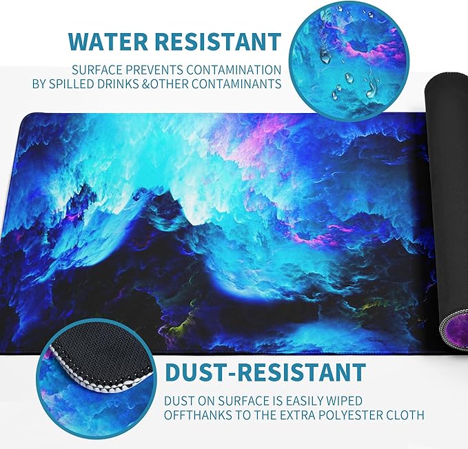 Dazzling Galaxy Gaming Mouse Pad Blue Desk Mat XL Mouse Gaming Pads, Starry Sky - Image 6