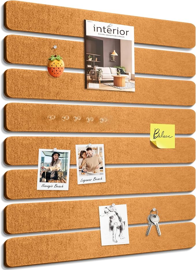 Small Cork Bulletin Board Tiles, Felt Wall Decor and Office Desk Accessories by faainit