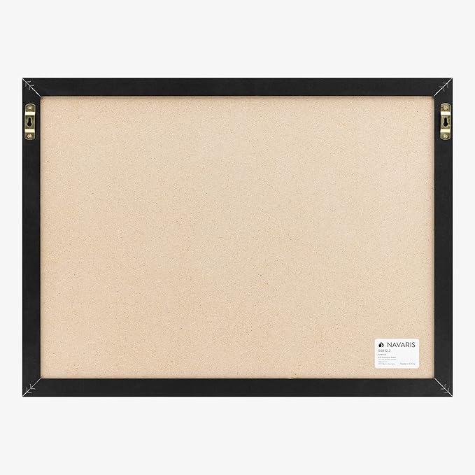 Navaris Framed Linen Bulletin Board - 17 x 23 inches Fabric Jewelry Organizer Pinboard for Wall Memory Memo Pin Board - Linen with Frame-DeskLoop Office