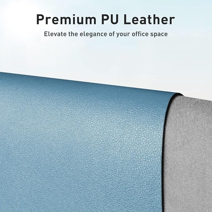 Aothia Faux Leather Desk Mat for Keyboard & Mouse | Large desk mat for keyboard - Image 2