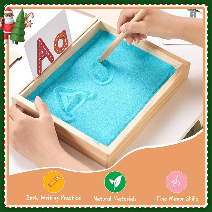 Montessori Sand Tray for Kids, Writing Play Sand Tray - Image 2