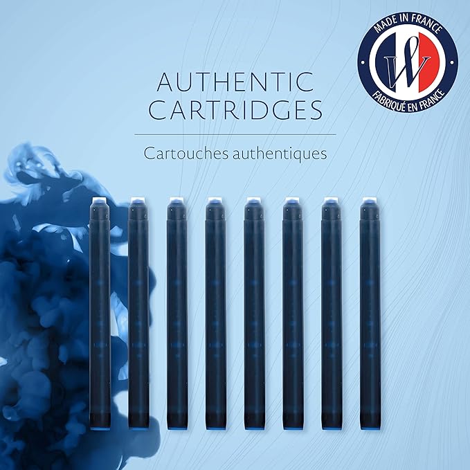 Waterman Fountain Pen Ink Cartridges, Mysterious Blue, Long Standard - Image 2