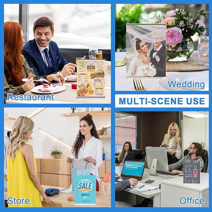 Dynta 24 Pack Acrylic Sign Holder 8.5 x 11 Inches Clear Double Sided Vertical - Image 7