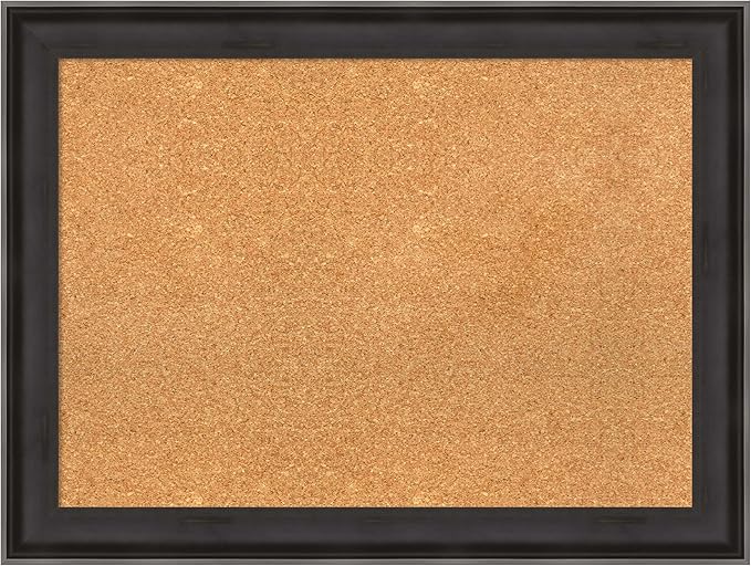 Amanti Art Natural Cork Board for Wall, 24x32 Vision Board with Black Wood Frame, Medium Corkboard Office Decor for Home Organization, Casual Corkboard Pinboard to display items for home organization-DeskLoop Office