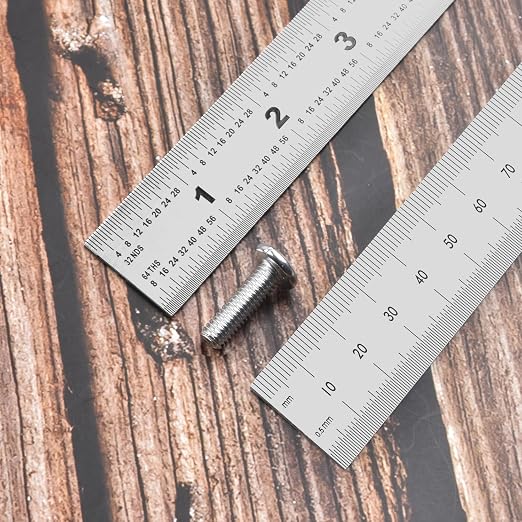 6-Pcs Stainless Steel Ruler Set – 6", mm & 0.5mm Markings – - Image 4