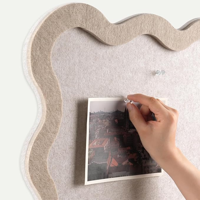 Scalloped Felt Bulletin Board, Foldable Picture Self-Adhesive Boards - Image 5