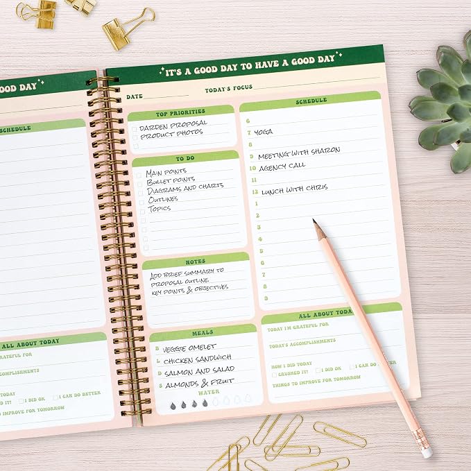 To Do List Cute Planner Undated Notebook, A4 Large Hardcover Spiral Schedule - Image 5