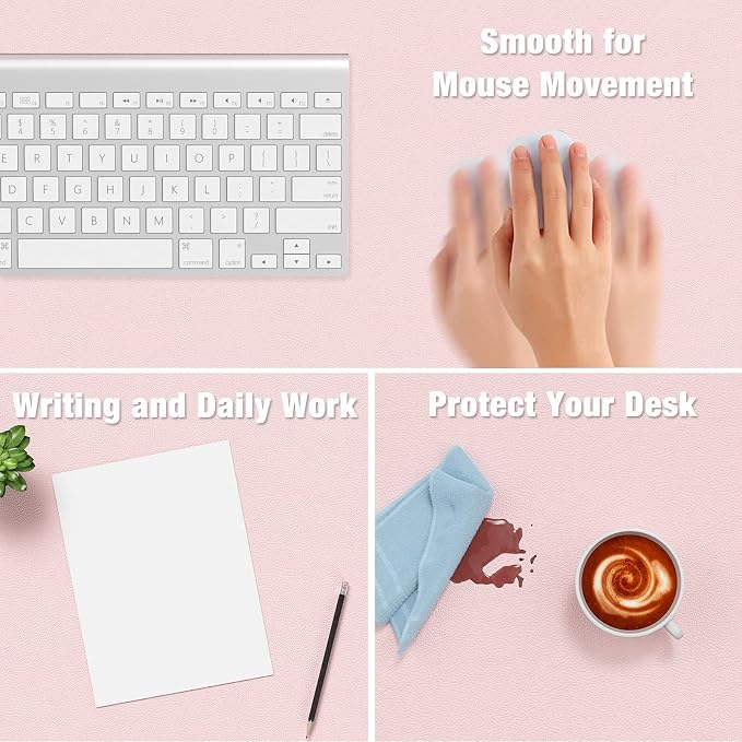 Hsurbtra Desk Pad, 35.5" x 17" PU Leather Desk Mat, XXL Extended Mouse Pad - Image 4