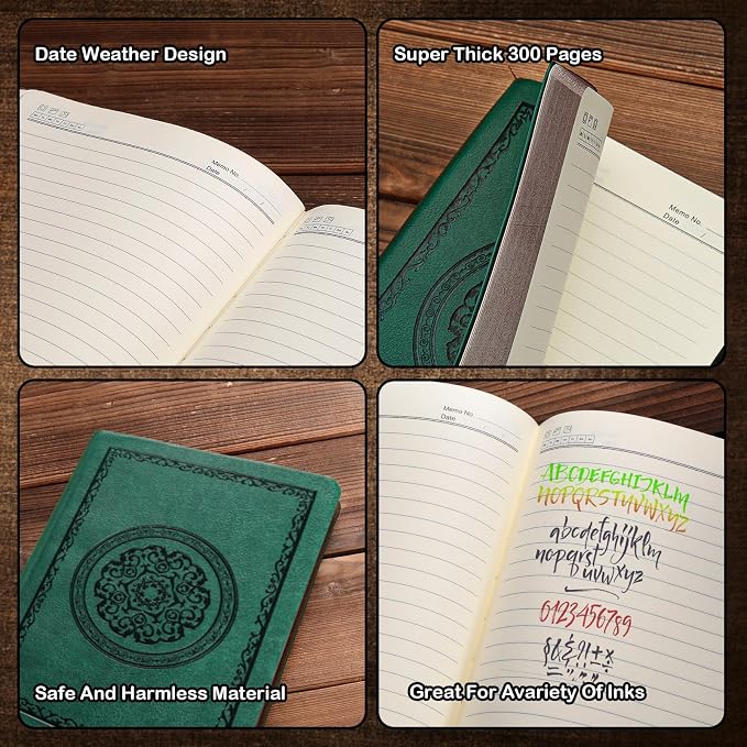 Fetinar 2026 Leather Vintage Journal Notebook, 300 Pages, Leather Softcover - Image 5