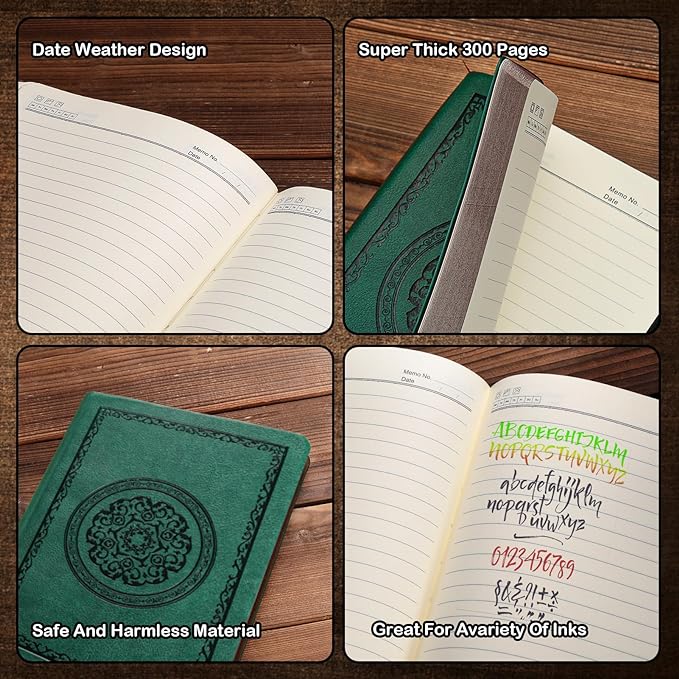 2025 Leather Vintage Journal Notebook,300 Pages,Leather Softcover Lined Journal Notebooks for Women Men,Notebook Journals for Writing Travel,Business,Office,8.5'' X 11.3''