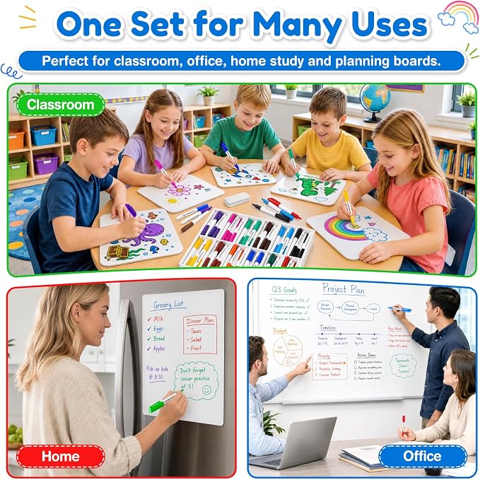 V-Opitos 72 Pack Fine Tip Dry Erase Markers - Image 7