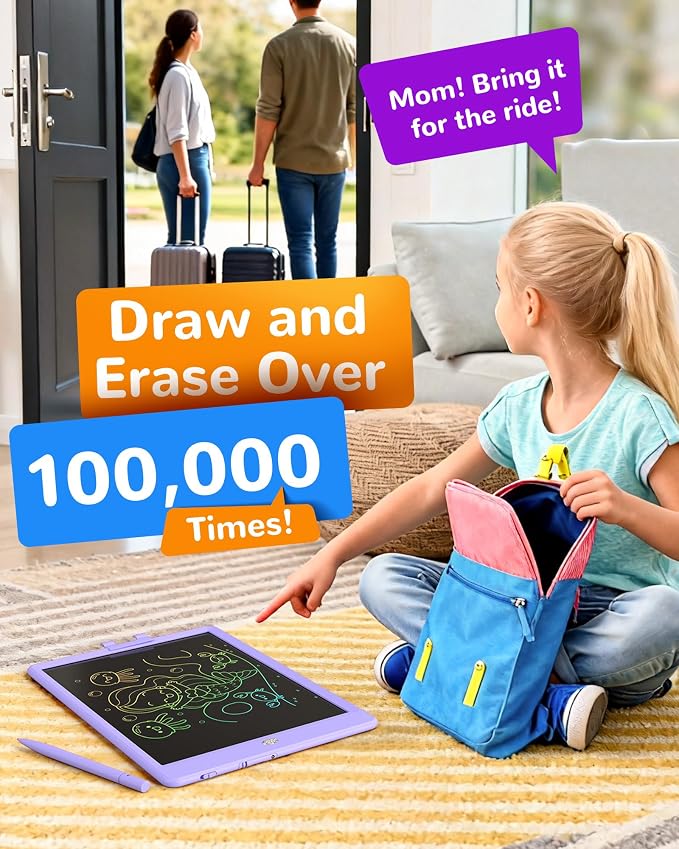 KOKODI LCD Writing Tablet, 10 Inch Colorful Toddler Doodle Board Drawing Tablet - Image 5