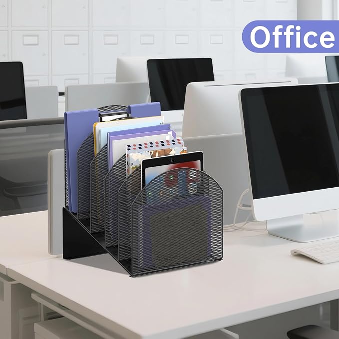 File Organizer for Desk, 5-Section Mesh Mail Holder, mail organizer and folder - Image 7