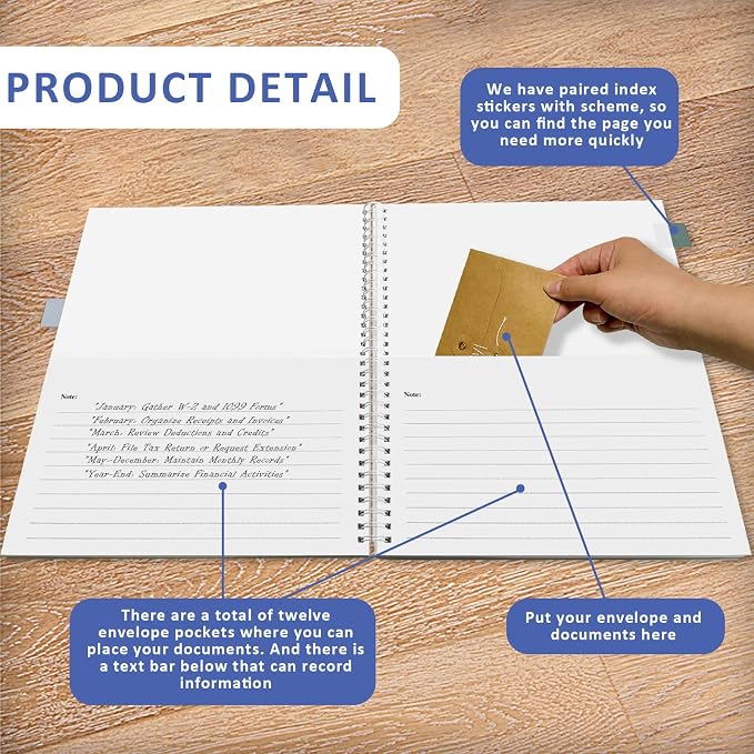 Letter Size Yearly Tax Organizer Book - Image 4