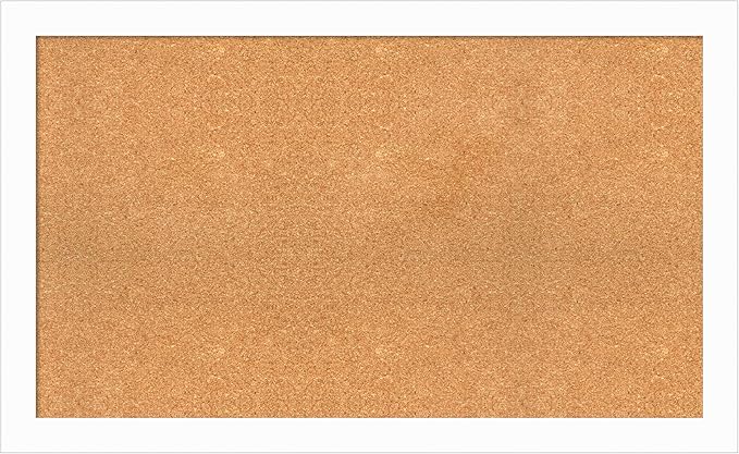 Amanti Art Natural Cork Board for Wall, 25x41 Vision Board with White Frame, Large Corkboard Office Decor for Home Organization, Casual Corkboard Pinboard to Display Items for Home Organization in-DeskLoop Office