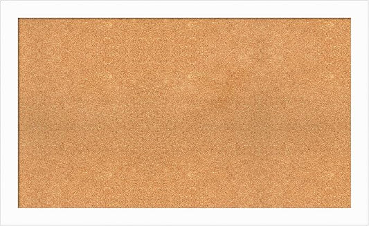 Amanti Art Natural Cork Board for Wall, 25x41 Vision Board with White Frame, Large Corkboard Office Decor for Home Organization, Casual Corkboard Pinboard to Display Items for Home Organization in-DeskLoop Office