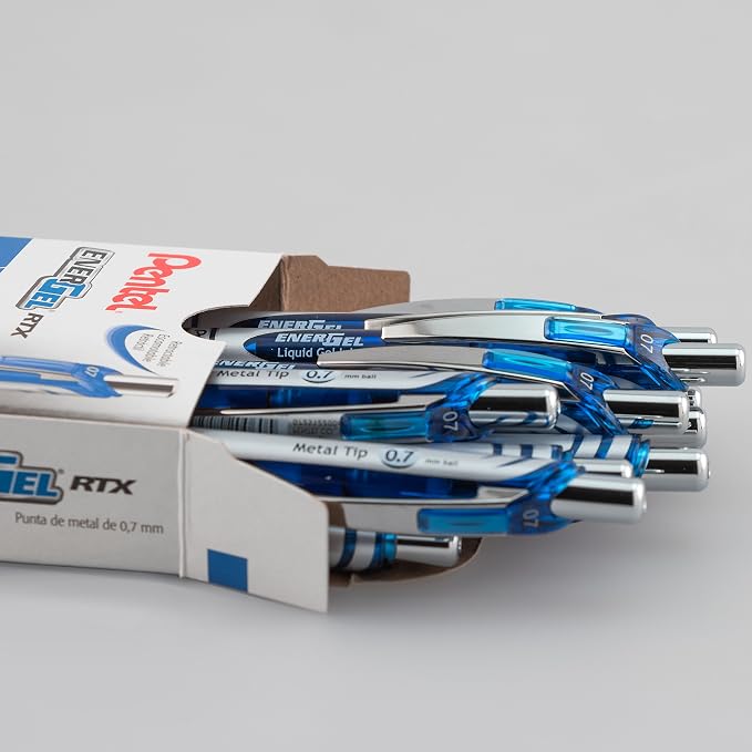 Pentel EnerGel RTX Gel Pens, 0.7 mm Metal Tip, Box of 12 - Image 2