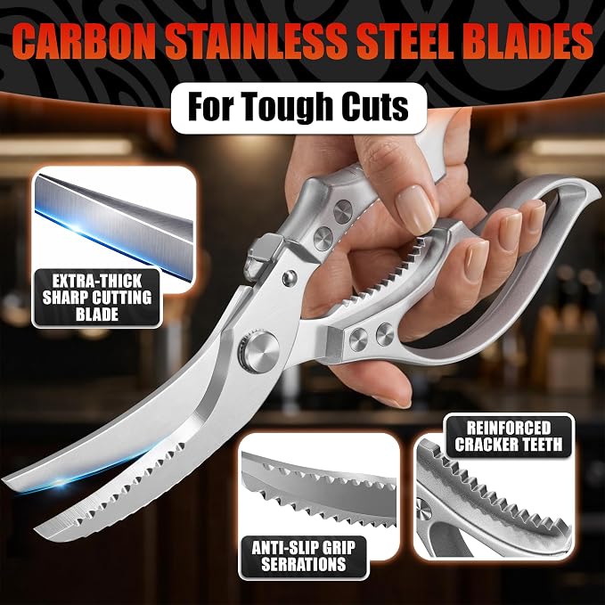 Premium Stainless Steel Poultry Shears – Heavy Duty Kitchen Shears - Image 4