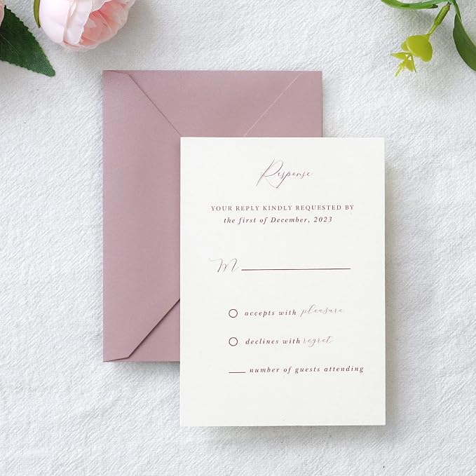 PONATIA 50 Pack A1 Envelopes, 3.63 x 5.2” Dusty Rose Envelopes Perfect - Image 4