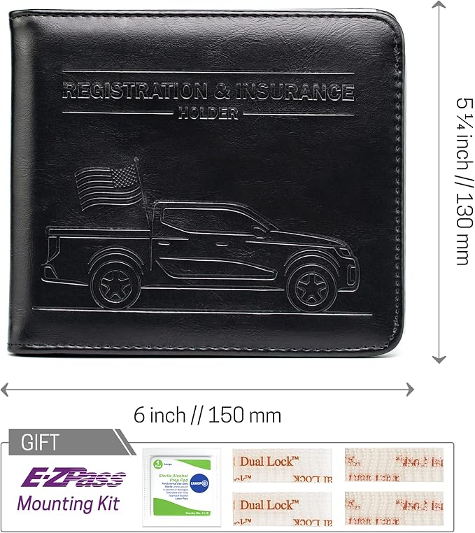 CANOPUS Car Registration and Insurance Holder, Magnetic Closure, Embossed Card - Image 6