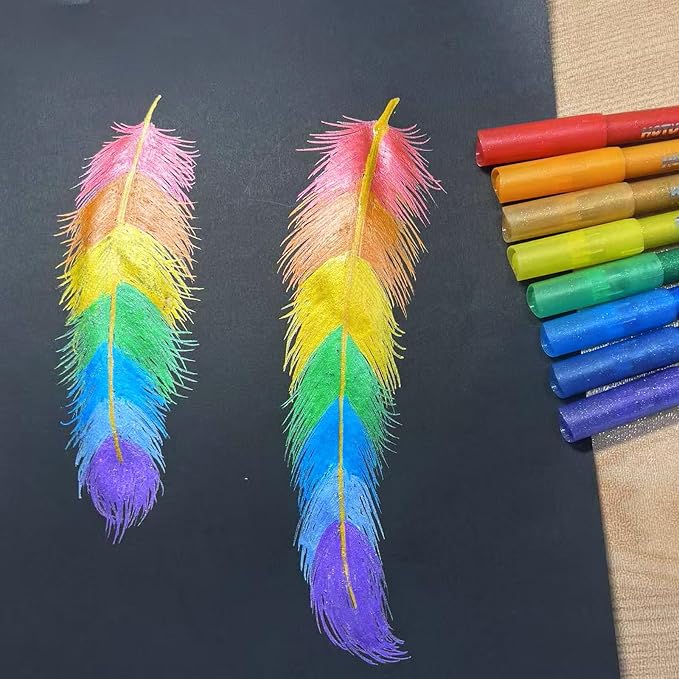 HOTU Glitter Markers Pen: 24 Sparkly Colors Metallic Marker 0.7mm Extral Fine - Image 2