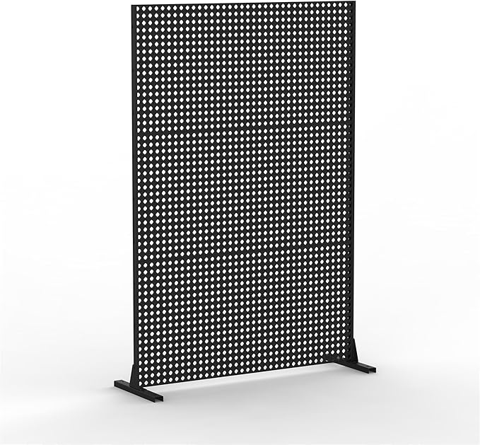 NicBex Room Divider 1 Panel Room Dividers with Rhombus Pattern Design Partition Room Dividers and Metal Privacy Screens Wall Divider for Outdoor, Room Separation,48.31" W x 15.75" D x 70.75" H, Black-DeskLoop Office