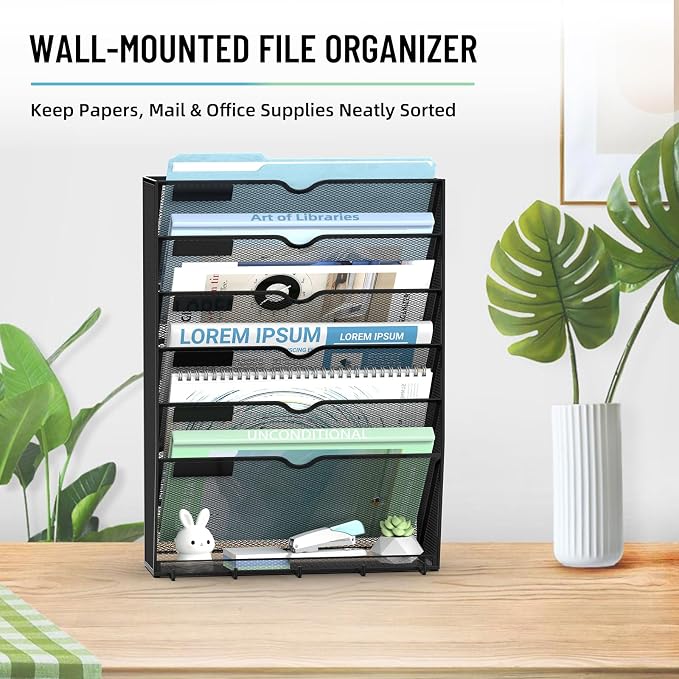 SUPEASY Wall File Organizer, 7 Tier Hanging File Organizer - Image 8