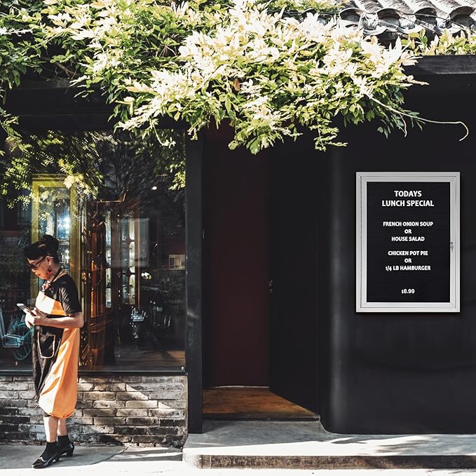 SWANCROWN Outdoor Lockable Letter Bulletin Board Shatter Resistant Display Cases Wall Mount Message Board with Swing Door,36x24 inches-DeskLoop Office