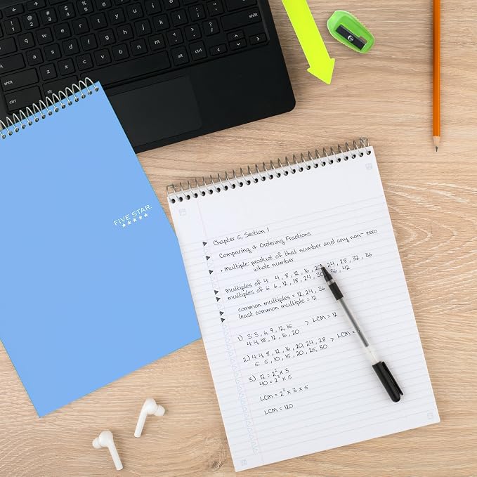 Five Star Top Spiral Notebook + Study App, 1 Subject, College Ruled Notepad - Image 4