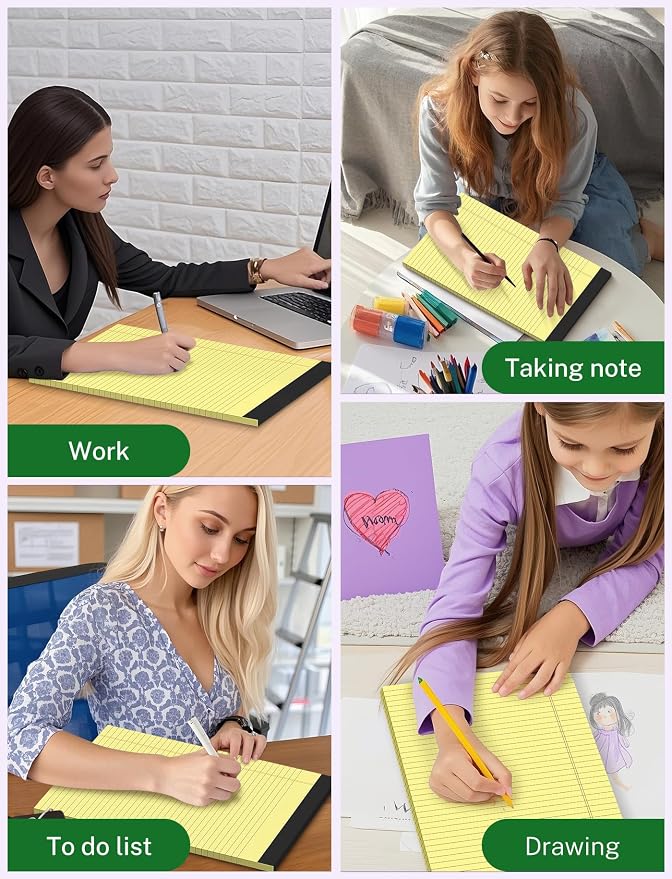 Zaviko Legal Pads 8.5 x 14, Wide Ruled Legal Pads, 12 Pack Yellow Paper 8.5 x 14 - Image 7