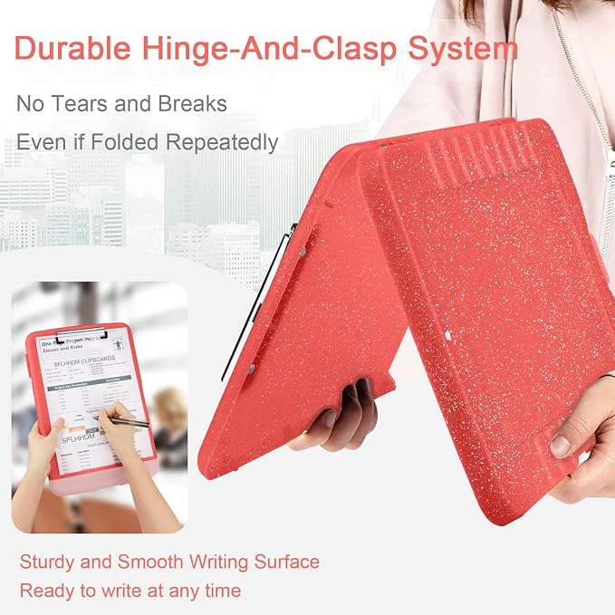 Glitter Clipboard with Storage, Storage Clipboard with Pen Holder, A4 Binder - Image 4
