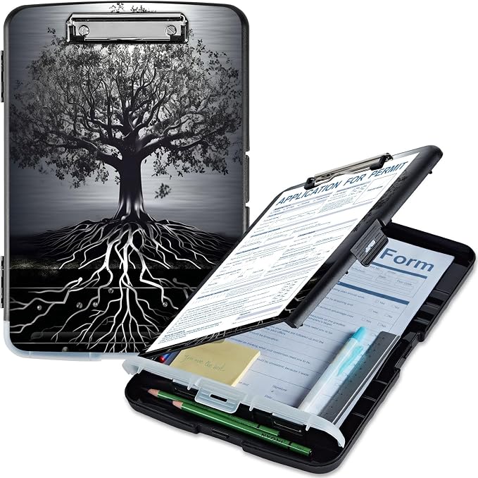 Clipboard with Storage, High Capacity Tree of Creation Storage Clipboard 9.5x14 by Qindaiwen
