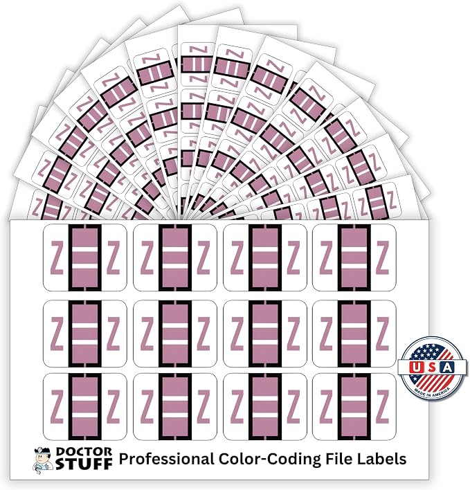 Doctor Stuff - File Folder Labels, Alphabet Letter Z Stickers, Compatible - - Image 2
