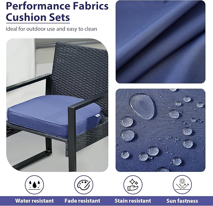 IPYNBAP Outdoor Chair Cushions Set of 4, Waterproof Outdoor Seat Cushions - Image 3