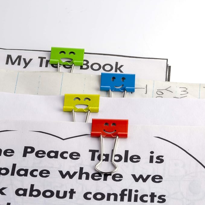 Officemate Happy Smiling Face Binder Clips, Small Size, 42 in Pack, Comes in - Image 3