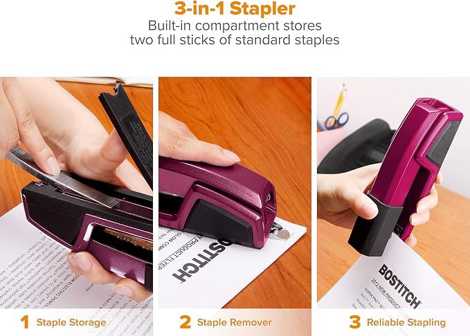 Bostitch Office Epic Metal 3 in 1 Stapler, 25 Sheet Capacity, Includes 210 - Image 4