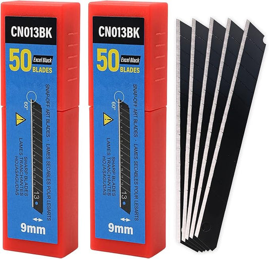 Gomake 9mm Utility Knife Replacement Blades, 60 Degree Snap Off Carbon Steel by Gomake