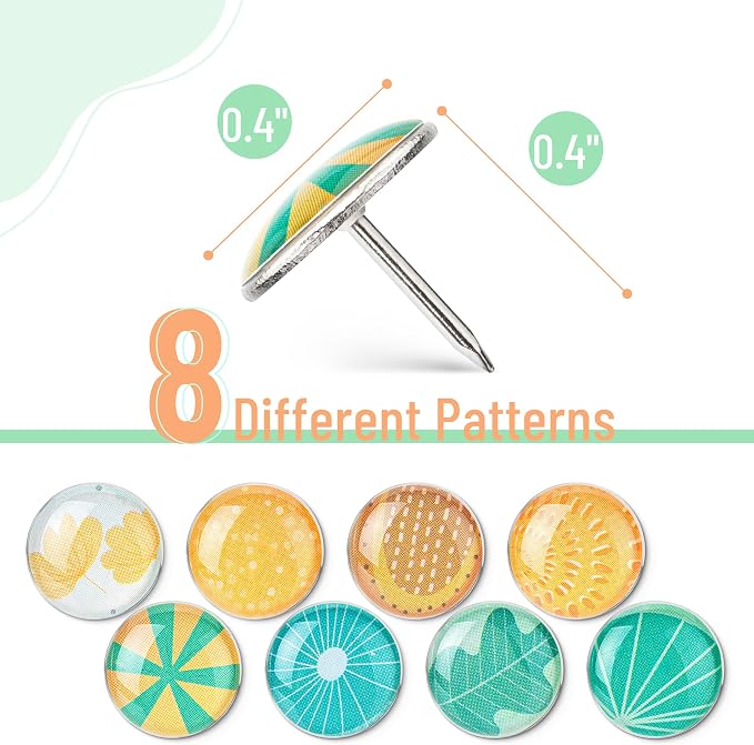 Mr. Pen- Decorative Push Pins, 8 Unique Designs, Botanic Bloom | Cute Push Pins - Image 3