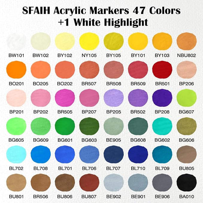 SFAIH 48 Colors Acrylic Paint Markers Set - Image 8
