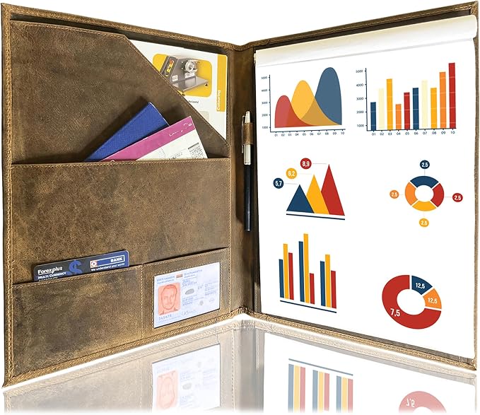 Leather Business Portfolio by Rustic Town | A4 Conference Folder Gift by RusticTown