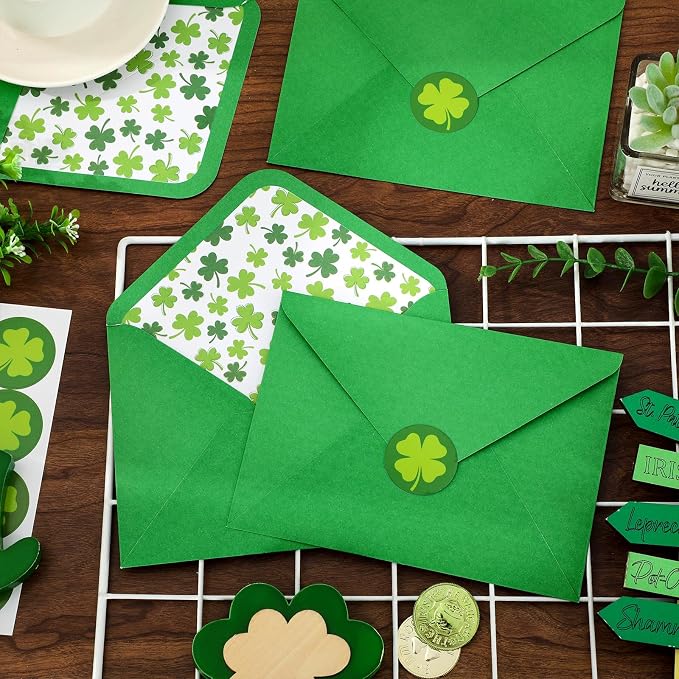 Whaline 50 Pcs St. Patrick's Day Invitation Envelopes Greeting Card Envelope - Image 4