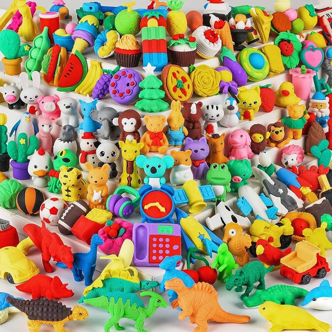 URSKYTOUS 151Pcs Animal Erasers Desk Pets by URSKYTOUS