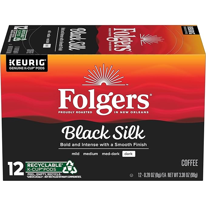Folgers Black Silk Dark Roast Coffee, 72 Keurig K-Cup Pods-DeskLoop Office
