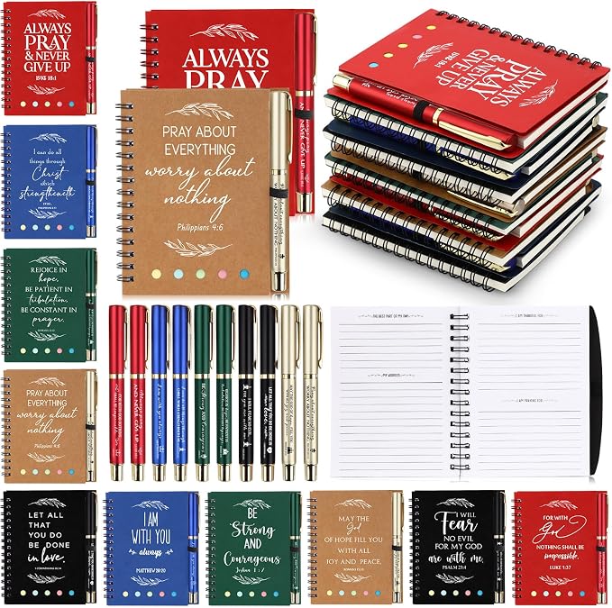 Spakon 20 Set Valentine's Day Christian Gifts Bulk Church Sticky Note Spiral by Aranorun