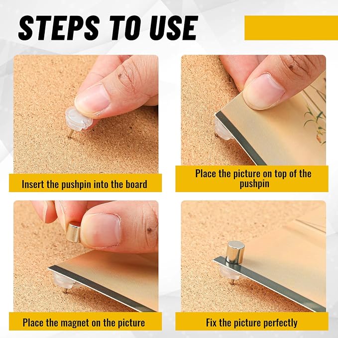 Outus 30 Sets Magnetic Push Pin Magnet Thumb Tack Poster Hanger Thumb Tacks - Image 3
