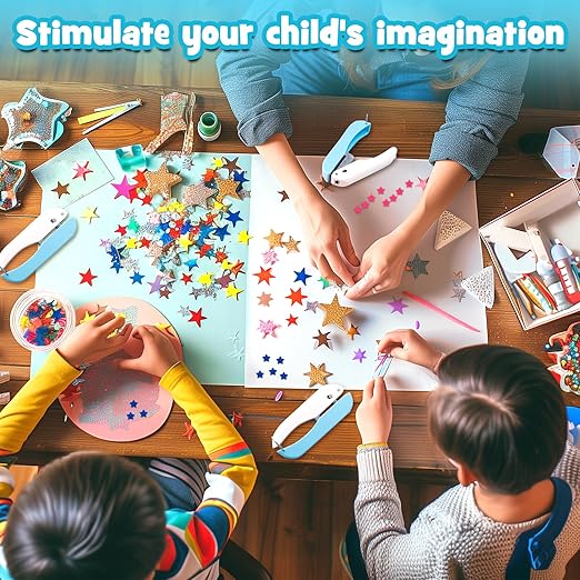 UCEC Star Hole Punch 1/4 Inch Single Puncher, Paper Punches for Crafting, Mini Hole Puncher for DIY Scrapbook Tool, Crafts, Foldable Save Storage Space Small Star Shaped Hole Punch (2 Pack)-DeskLoop Office