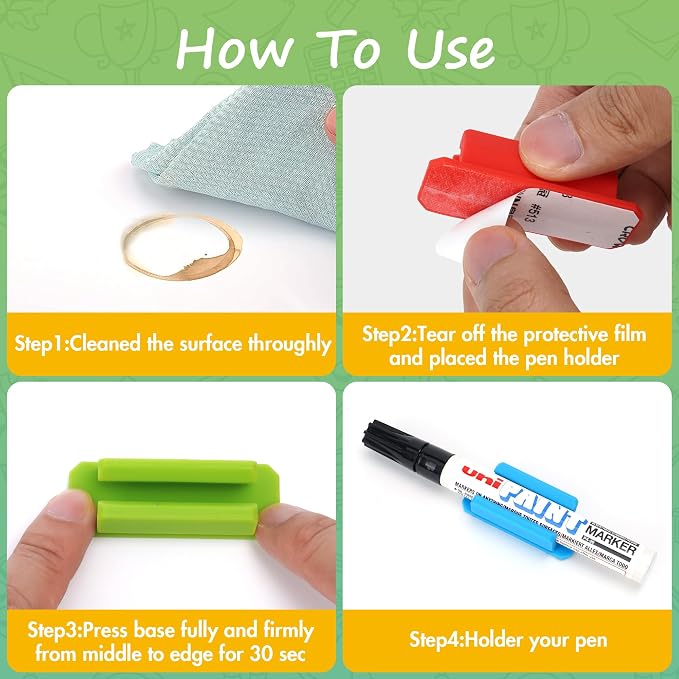 Pen Holder Set of 10, Adhesive Silicone Pen Holder - Image 5