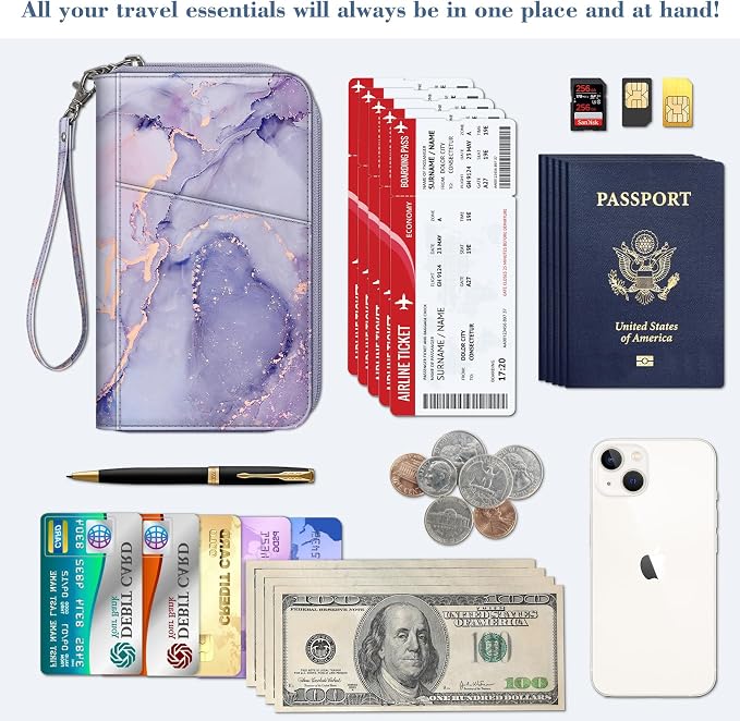 Fintie Family Passport Holder Wallet, RFID Blocking Travel Document Organizer - Image 3