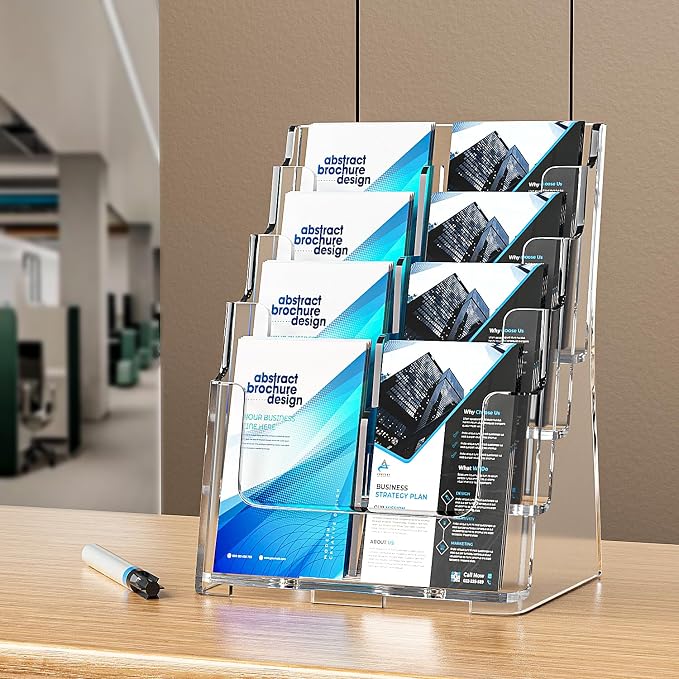 FUCDTEFC Acrylic Brochure Holder 8.5x11 & 4 x9 Inches, Literature Pamphlet - Image 6